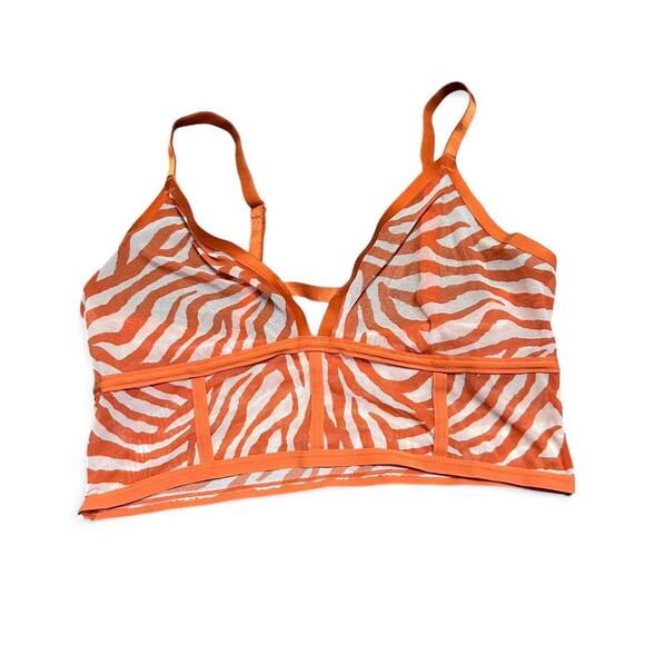 Orange and cream zebra print tank top - Picture 1 of 4